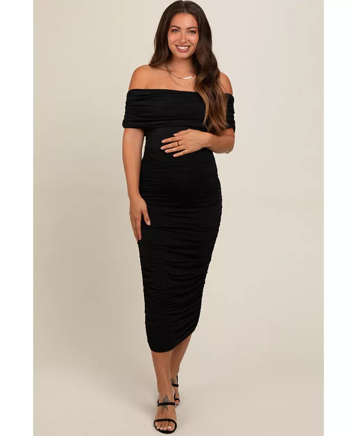 Черное брючное платье миди с открытыми плечами и сборками для беременных Pinkblush, черный
Черное брючное платье миди с открытыми плечами и сборками для беременных Pinkblush, черный