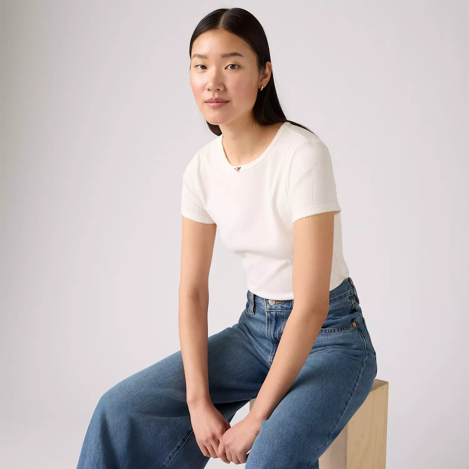 Футболка женская с принтом «Pointelle» из коллекции Dry Goods Levi's, цвет Gardenia - White
Футболка женская с принтом «Pointelle» из коллекции Dry Goods Levi's, цвет Gardenia - White