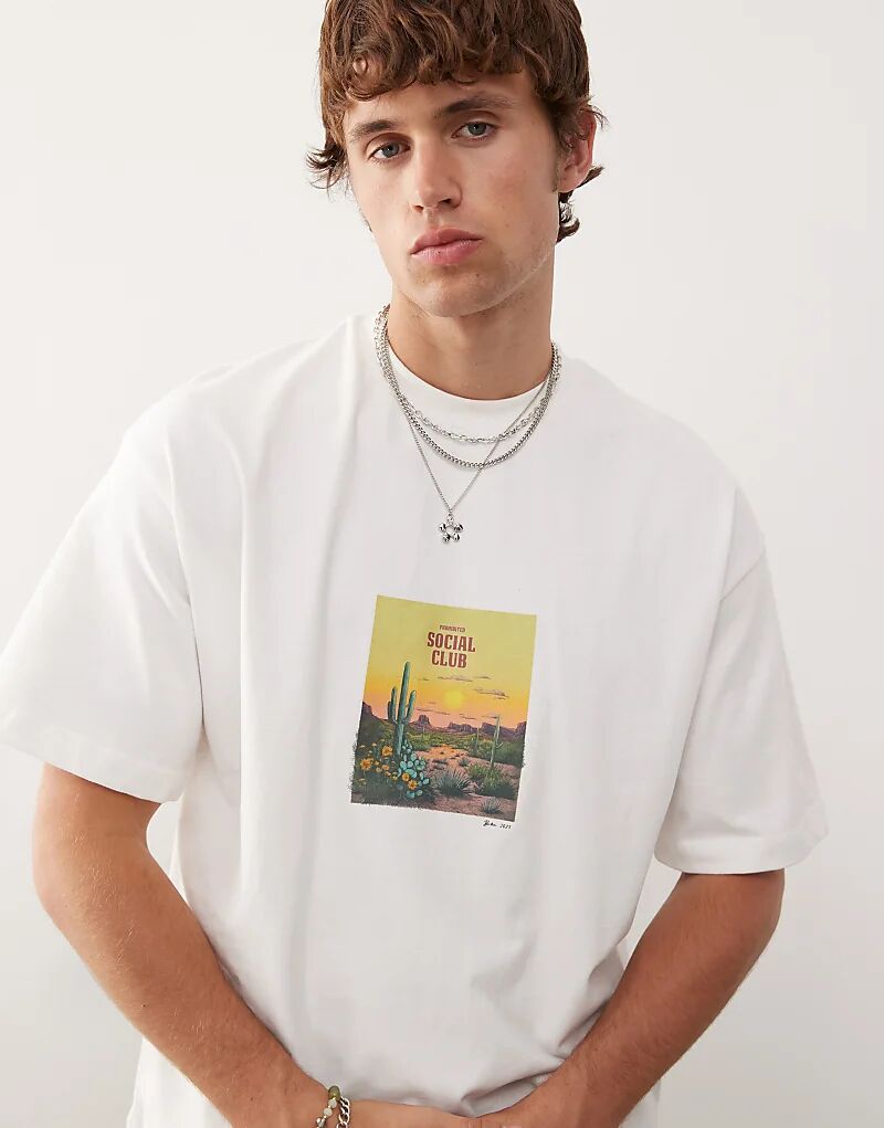 Футболка с принтом «Запрещенная пустыня» в кремово-белом цвете 
Футболка с принтом «Запрещенная пустыня» в кремово-белом цвете