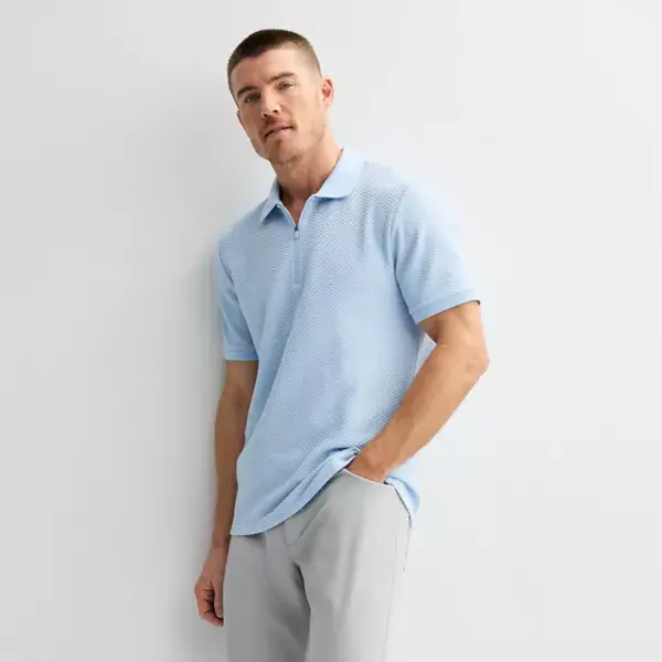 Мужское текстурированное поло с застежкой-молнией на четверть дюйма Flx, цвет frost wind
Мужское текстурированное поло с застежкой-молнией на четверть дюйма Flx, цвет frost wind