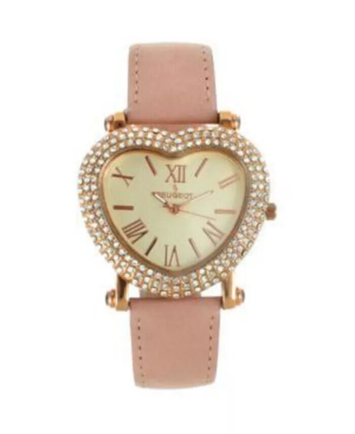 Женские часы в форме сердца с кристаллами розового золота и розовым замшевым ремешком Peugeot, розовый
Женские часы в форме сердца с кристаллами розового золота и розовым замшевым ремешком Peugeot, розовый
