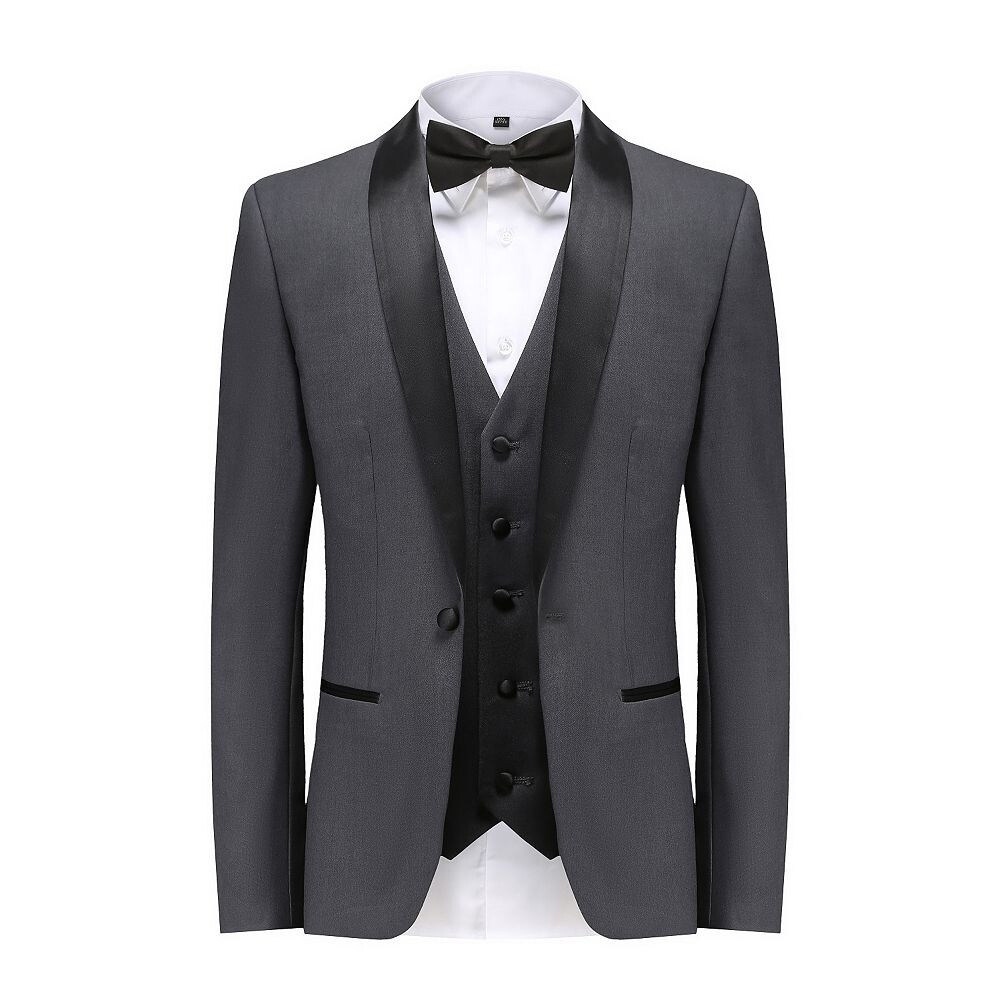 Мужской смокинг узкого кроя премиум-класса из 3 предметов с шалевыми лацканами Braveman, цвет Charcoal
Мужской смокинг узкого кроя премиум-класса из 3 предметов с шалевыми лацканами Braveman, цвет Charcoal