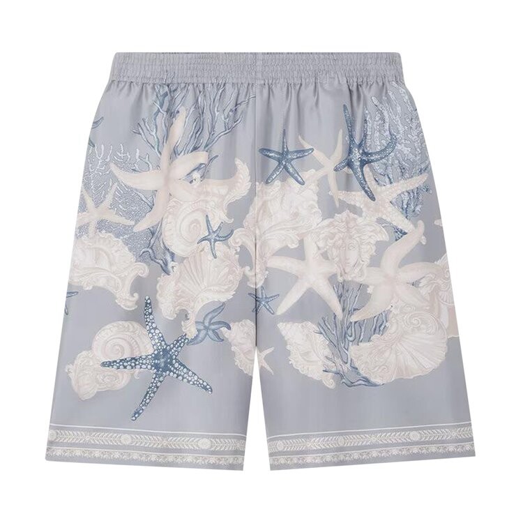 Шорты Versace Printed Silk Twill Shorts, серый 
Шорты Versace Printed Silk Twill Shorts, серый