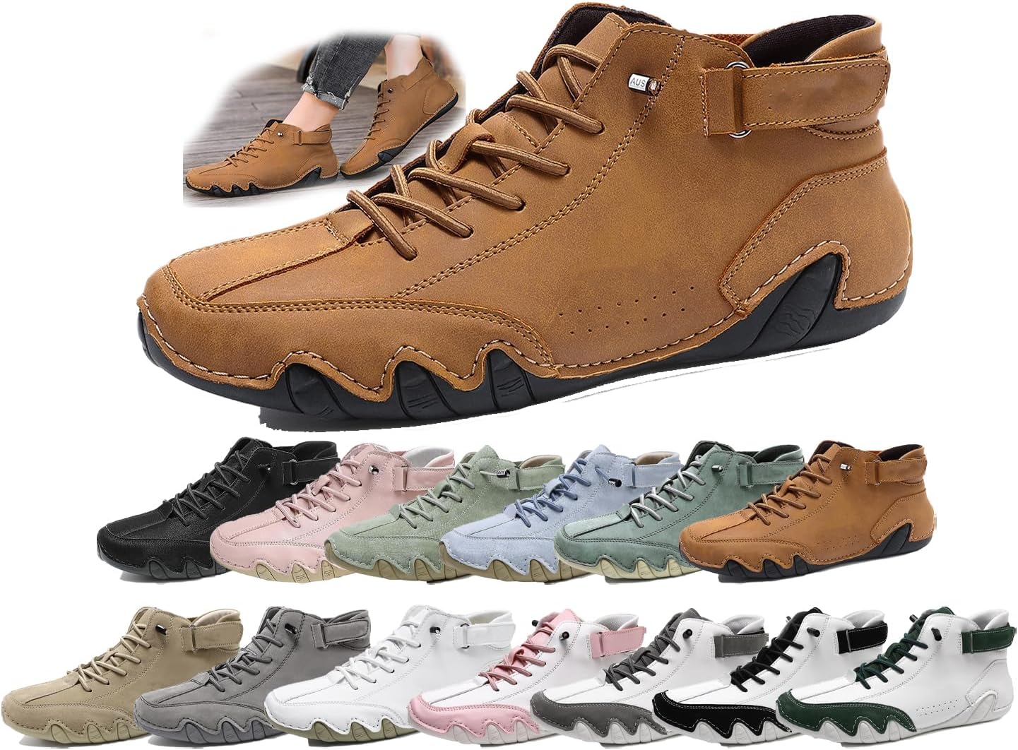 Мужские ортопедические замшевые ботинки высокого верха - ручная работа, водонепроницаемые, легкие, противоскользящие кроссовки для прогулок и вождения Generic, коричневый
Мужские ортопедические замшевые ботинки высокого верха - ручная работа, водонепроницаемые, легкие, противоскользящие кроссовки для прогулок и вождения Generic, коричневый