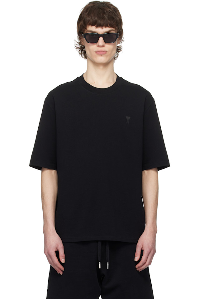 Хлопковая тонированная футболка ami de coeur Ami Paris, черный
Хлопковая тонированная футболка ami de coeur Ami Paris, черный