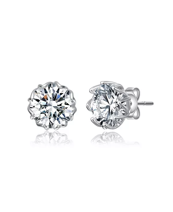 Круглые серьги-гвоздики из стерлингового серебра с прозрачными кубическими цирконами Genevive, white
Круглые серьги-гвоздики из стерлингового серебра с прозрачными кубическими цирконами Genevive, white