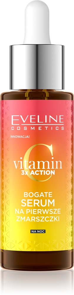 Ночная сыворотка с витамином С 3x Action от первых морщин Eveline Cosmetics, 30 мл
Ночная сыворотка с витамином С 3x Action от первых морщин Eveline Cosmetics, 30 мл