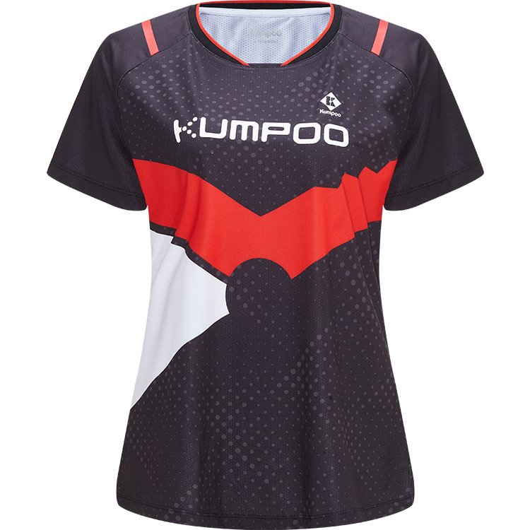 Футболка для бадминтона женская черная KUMPOO
Футболка для бадминтона женская черная KUMPOO
