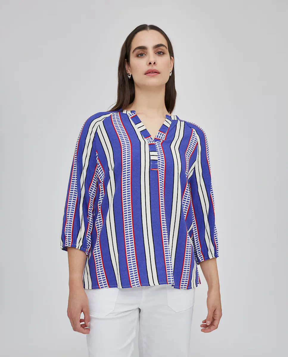 Женская блуза с принтом и рукавом 3/4 October, синий
Женская блуза с принтом и рукавом 3/4 October, синий