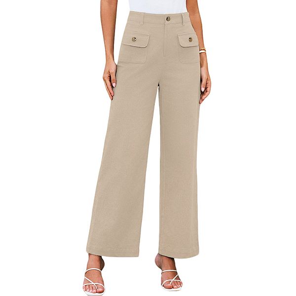 Женские брюки с высокой талией и широкими штанинами на резинке с карманами Clearflower, White
Женские брюки с высокой талией и широкими штанинами на резинке с карманами Clearflower, White