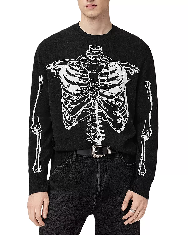 Свитер Skelli с круглым вырезом Allsaints, черный
Свитер Skelli с круглым вырезом Allsaints, черный