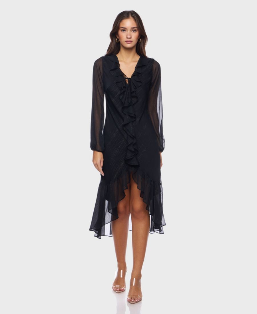 Детское платье с V-образным вырезом и оборками B Darlin, Black
Детское платье с V-образным вырезом и оборками B Darlin, Black