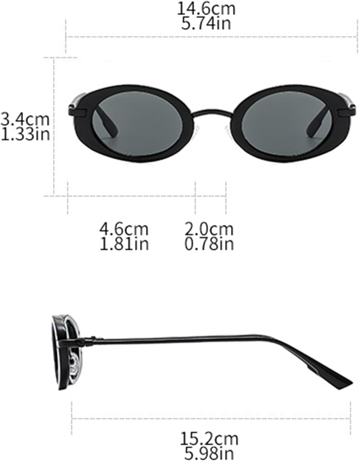 bullabulling Ретро овальные панк-солнцезащитные очки 90-х для женщин, модные очки для вождения, защита от УФ-излучения UV400, винтажная массивная металлическая оправа, White
bullabulling Ретро овальные панк-солнцезащитные очки 90-х для женщин, модные очки для вождения, защита от УФ-излучения UV400, винтажная массивная металлическая оправа, White