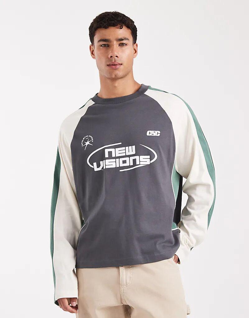 Футболка свободного кроя с длинными рукавами ASOS DESIGN, выкроенными вставками и спортивной графикой темно-серого цвета
Футболка свободного кроя с длинными рукавами ASOS DESIGN, выкроенными вставками и спортивной графикой темно-серого цвета