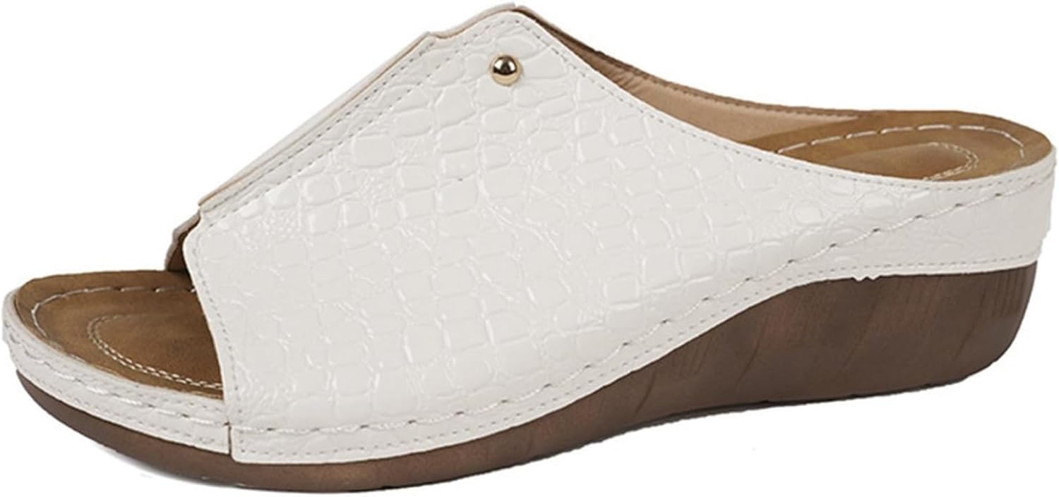 Женские сандалии на танкетке, летние элегантные, удобные для прогулок, с ортопедической поддержкой свода, шлепанцы с низким каблуком, платформой, легкие повседневные сандалии с амортизирующей подошвой Generic, белый
Женские сандалии на танкетке, летние элегантные, удобные для прогулок, с ортопедической поддержкой свода, шлепанцы с низким каблуком, платформой, легкие повседневные сандалии с амортизирующей подошвой Generic, белый