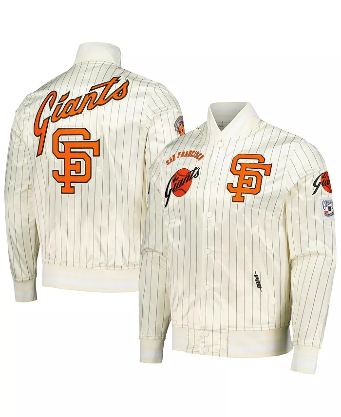 Мужская кремовая бейсбольная куртка San Francisco Giants Cooperstown Collection в ретро-стиле с полной застежкой на пуговицы, в полоску, из сатина Pro Standard
Мужская кремовая бейсбольная куртка San Francisco Giants Cooperstown Collection в ретро-стиле с полной застежкой на пуговицы, в полоску, из сатина Pro Standard
