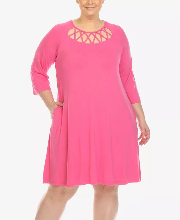 Платье свободного кроя с вырезом крест-накрест и рукавами 3/4 White Mark, розовый
Платье свободного кроя с вырезом крест-накрест и рукавами 3/4 White Mark, розовый