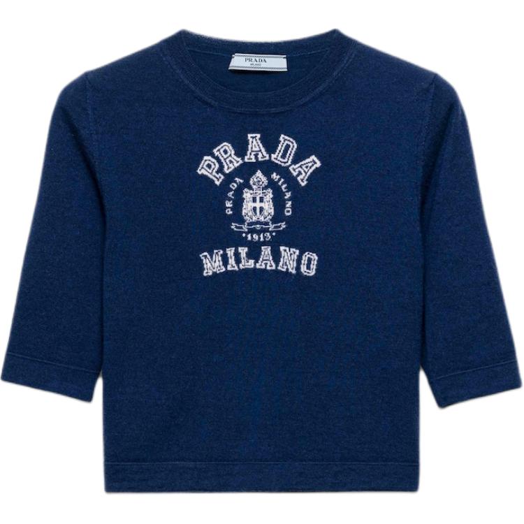 Джемпер с интарсией логотипа Cashmere PRADA, темно-синий
Джемпер с интарсией логотипа Cashmere PRADA, темно-синий