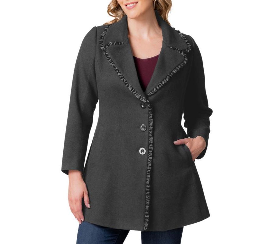 Пальто-сарафан Джульетта больших размеров с атласной отделкой Kiyonna, Graphite grey
Пальто-сарафан Джульетта больших размеров с атласной отделкой Kiyonna, Graphite grey