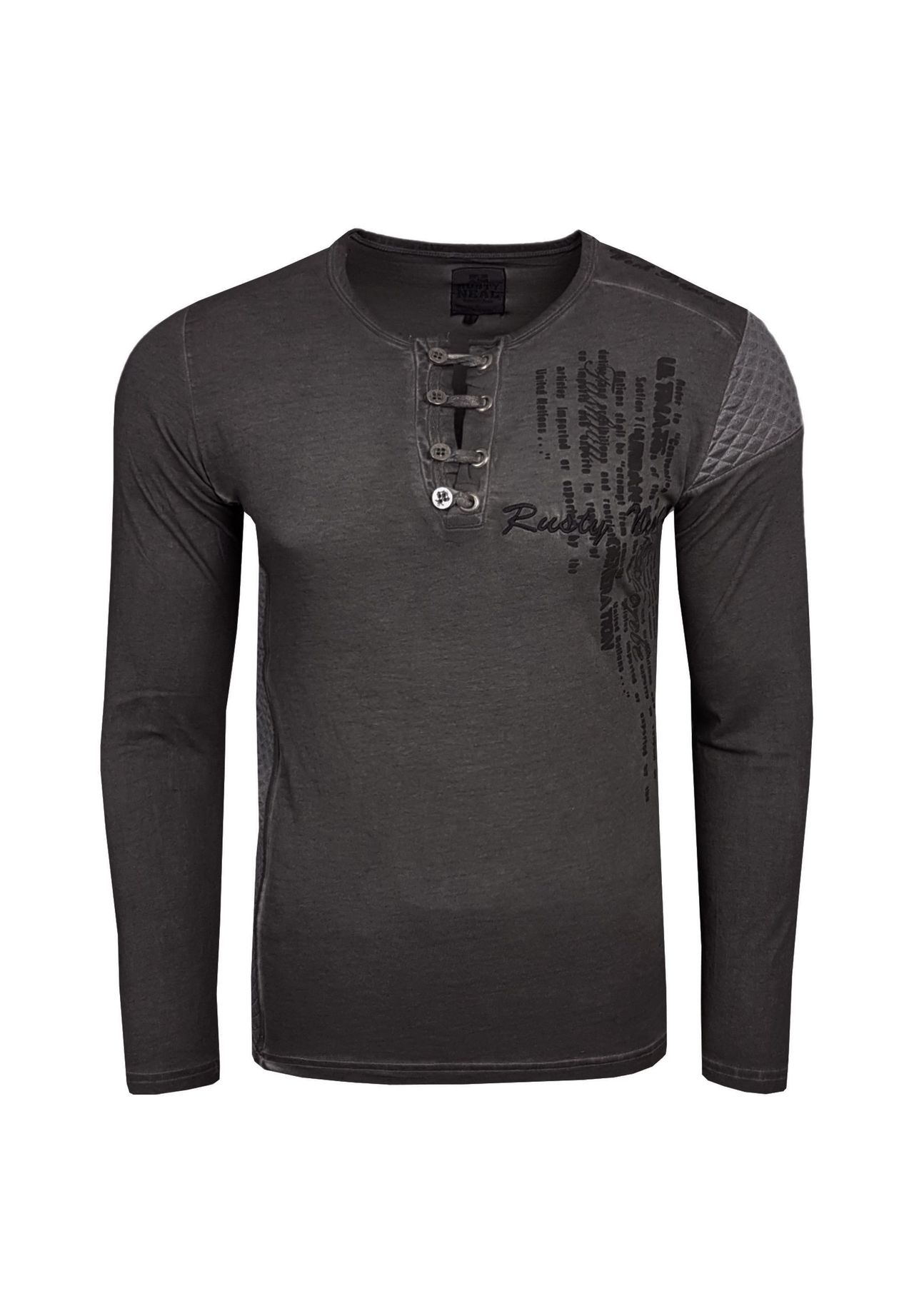 Рубашка с длинными рукавами и короткой планкой на пуговицах RUSTY NEAL, антарцитовый
Рубашка с длинными рукавами и короткой планкой на пуговицах RUSTY NEAL, антарцитовый