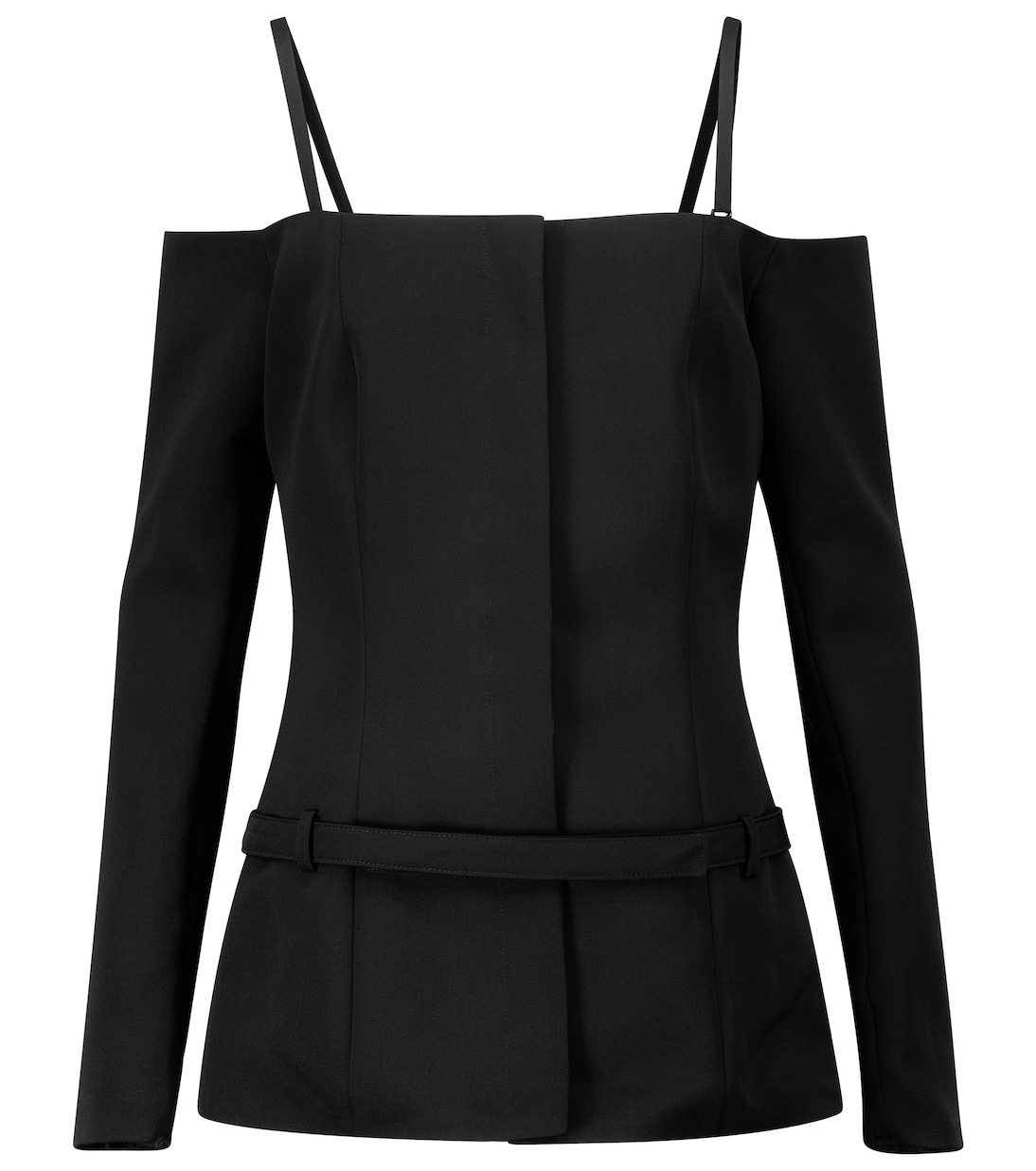 Топ из натуральной шерсти с открытыми плечами Coperni, черный
Топ из натуральной шерсти с открытыми плечами Coperni, черный