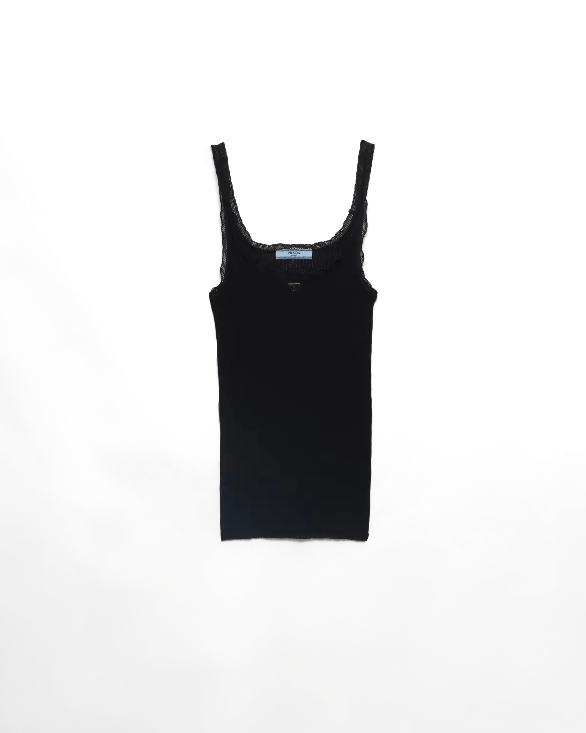 Топ из ребристого хлопка Prada, черный
Топ из ребристого хлопка Prada, черный