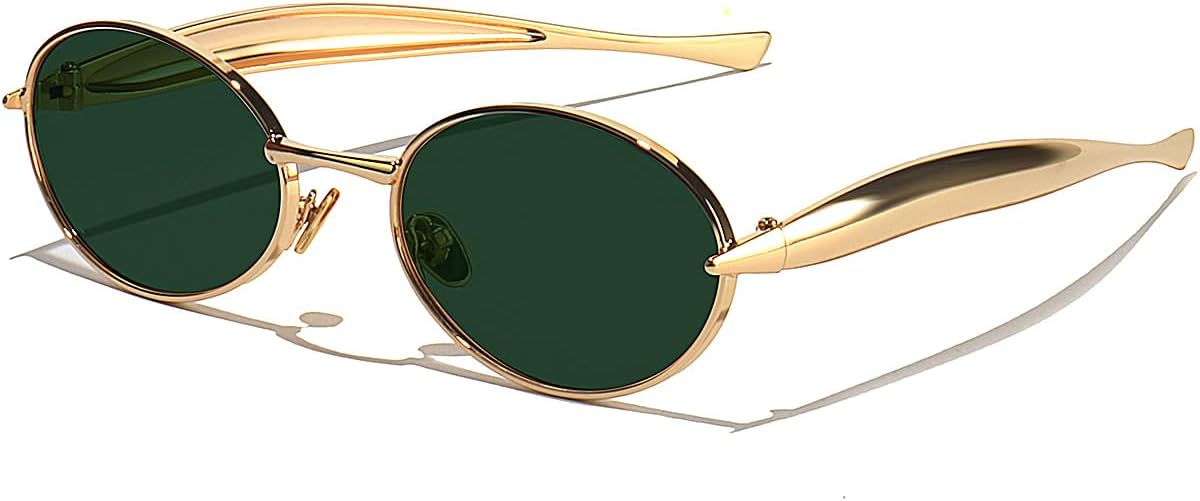 Ретро-очки овальной формы для женщин и мужчин - классические винтажные модные очки 90-х с защитой от УФ-излучения UV400, золотистая металлическая оправа GFUIARA, Gold-green
Ретро-очки овальной формы для женщин и мужчин - классические винтажные модные очки 90-х с защитой от УФ-излучения UV400, золотистая металлическая оправа GFUIARA, Gold-green