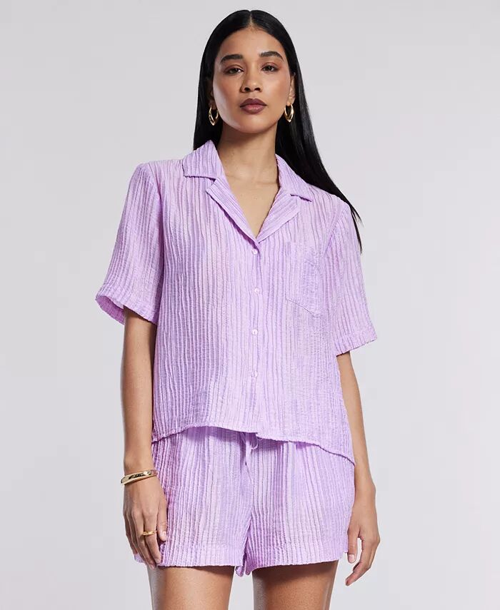 Женская рубашка с коротким рукавом и застежкой на пуговицы BCBG NEW YORK, фиолетовый
Женская рубашка с коротким рукавом и застежкой на пуговицы BCBG NEW YORK, фиолетовый