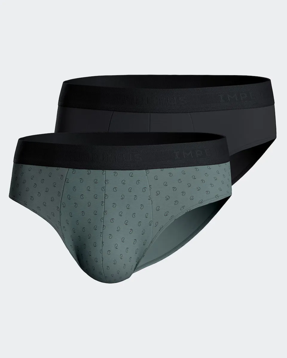 Набор из двух мужских вязаных трусов различных цветов Impetus, темно-зеленый 
Набор из двух мужских вязаных трусов различных цветов Impetus, темно-зеленый