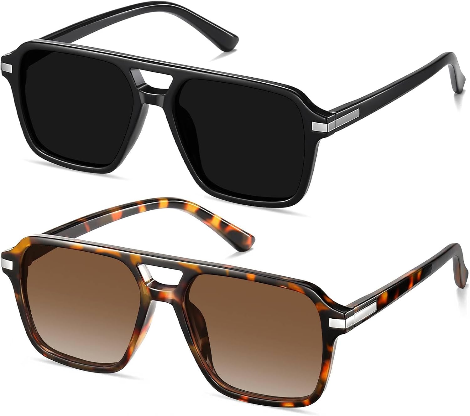 Ретро-солнцезащитные очки-авиаторы для женщин и мужчин, классический винтаж 70-х и 90-х годов, модные квадратные очки-авиаторы AOJINOJO, Black/Grey+tortoise/Gradient Brown
Ретро-солнцезащитные очки-авиаторы для женщин и мужчин, классический винтаж 70-х и 90-х годов, модные квадратные очки-авиаторы AOJINOJO, Black/Grey+tortoise/Gradient Brown