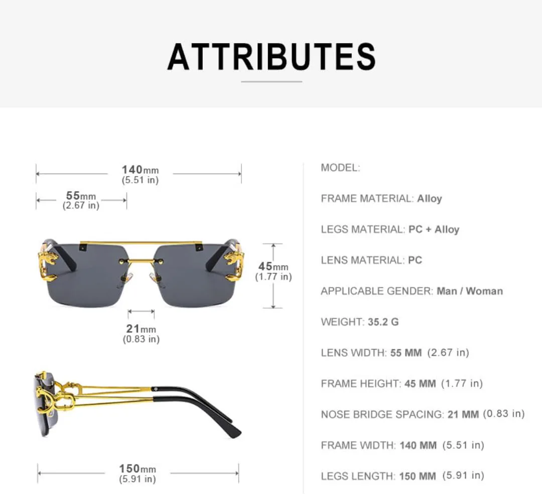Металлические солнцезащитные очки без оправы с леопардовым принтом, двойной перемычкой, градиентной защитной пленкой Ocean Film UV400 UATXTAU, Green Yellow
Металлические солнцезащитные очки без оправы с леопардовым принтом, двойной перемычкой, градиентной защитной пленкой Ocean Film UV400 UATXTAU, Green Yellow