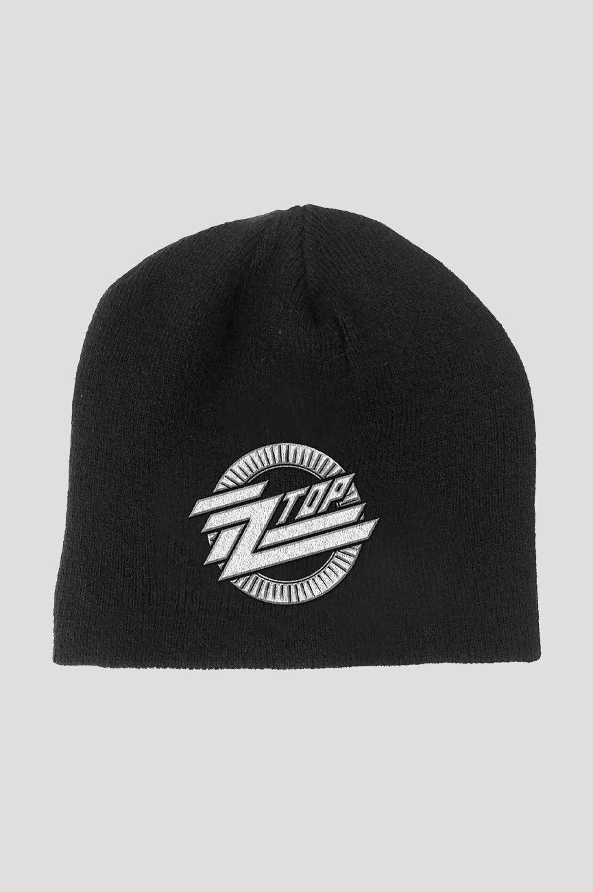 Шапка-бини с круглым вырезом и логотипом ZZ Top, черный 
Шапка-бини с круглым вырезом и логотипом ZZ Top, черный