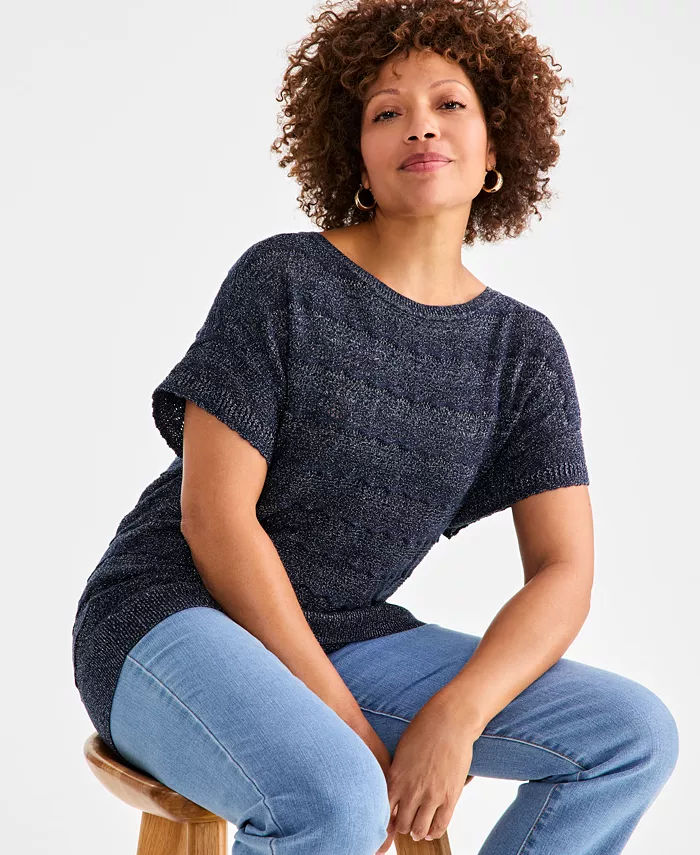 Женский свитер с люрексом Pointelle и рукавами долман Style & Co, синий
Женский свитер с люрексом Pointelle и рукавами долман Style & Co, синий