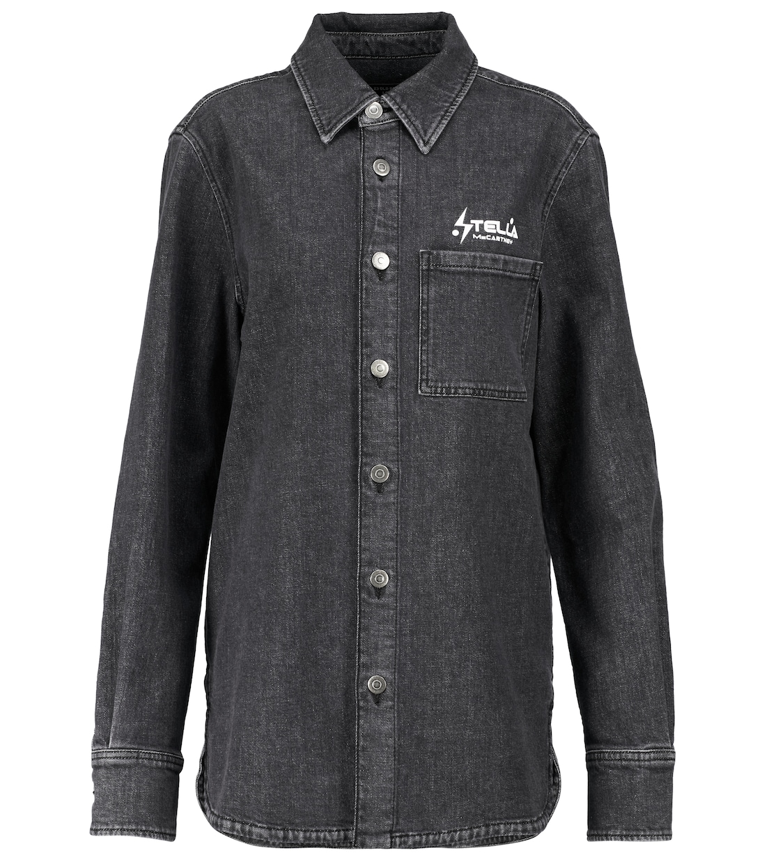 Джинсовая рубашка с логотипом Stella McCartney, Vintage Black Denim
Джинсовая рубашка с логотипом Stella McCartney, Vintage Black Denim