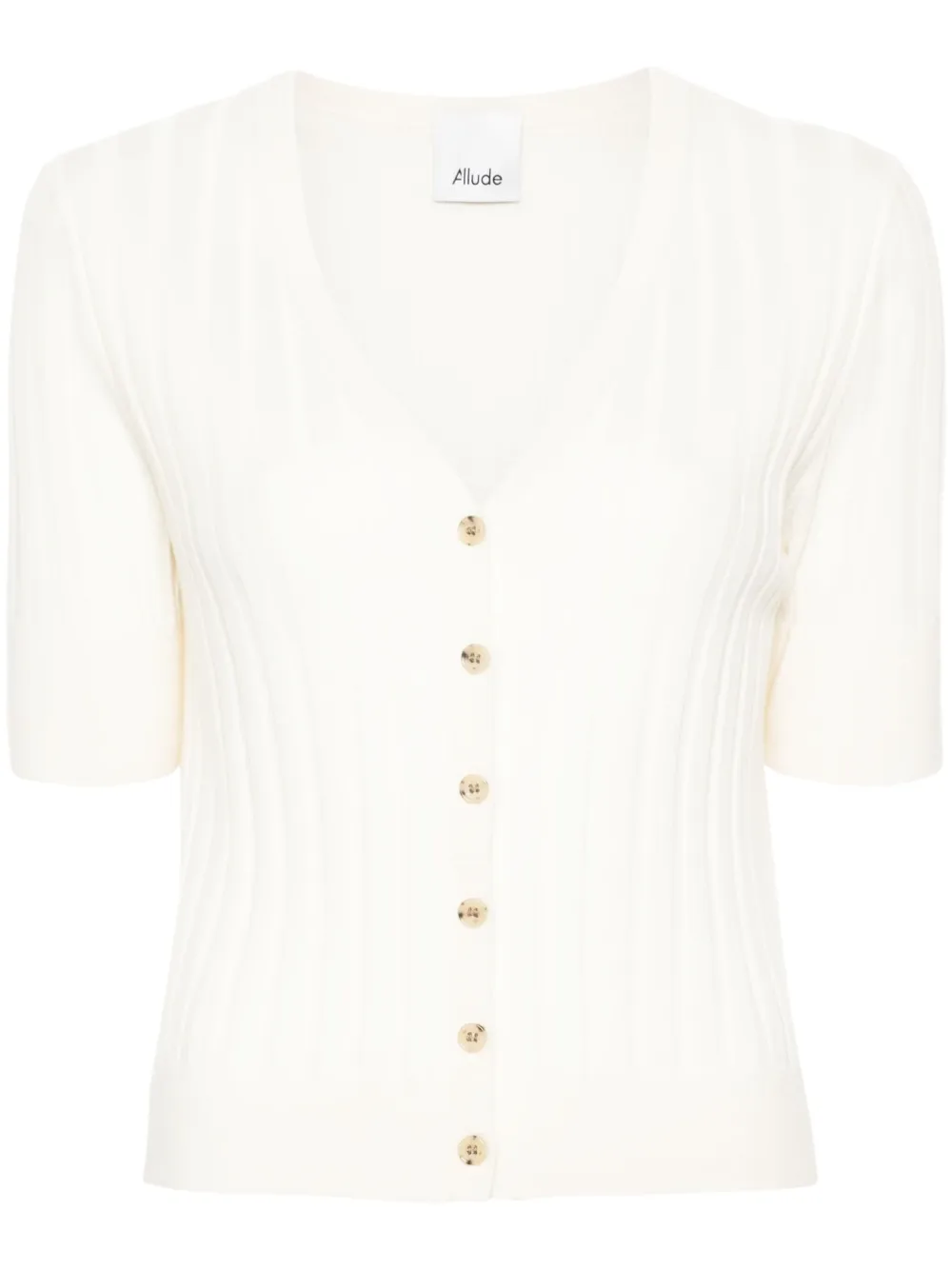 Кардиган из вирджинской шерсти в рубчик ALLUDE, нейтральный
Кардиган из вирджинской шерсти в рубчик ALLUDE, нейтральный