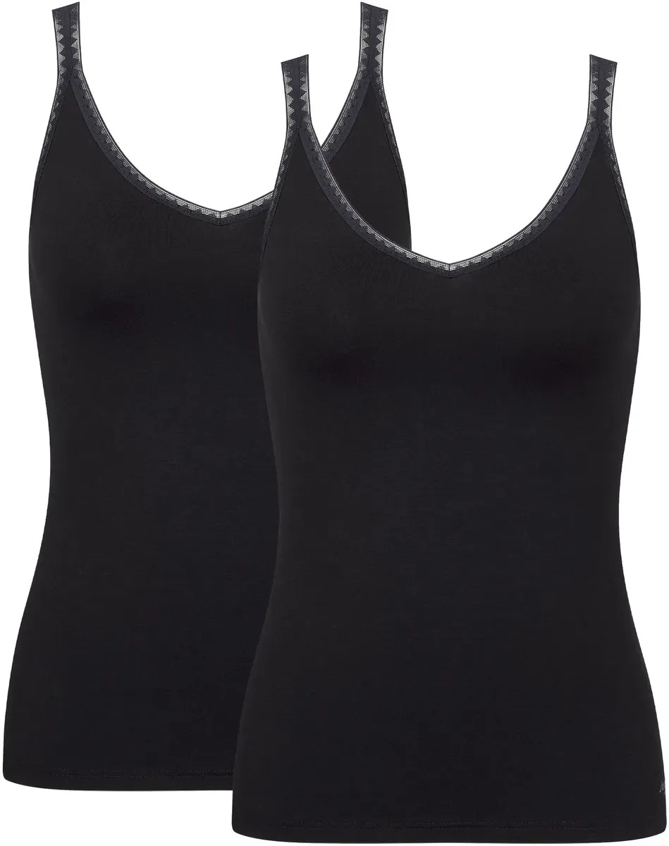 Майка sloggi "GO Shirt 01 C2P" (01 шт. в упаковке), детали из нежного кружева, черный 
Майка sloggi "GO Shirt 01 C2P" (01 шт. в упаковке), детали из нежного кружева, черный