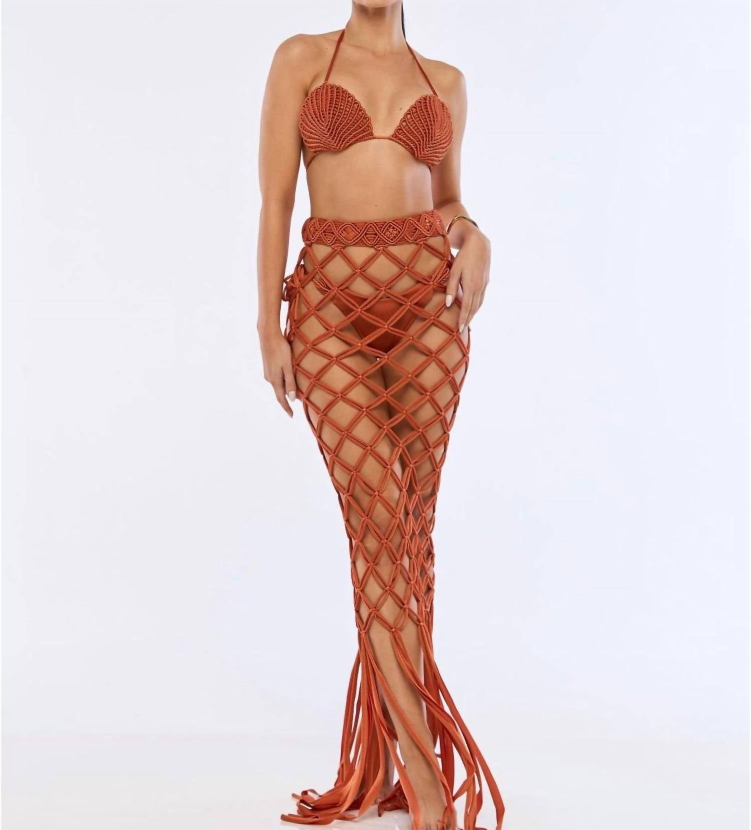 Юбка-русалка ручной работы бежевого цвета Zoew
Юбка-русалка ручной работы бежевого цвета Zoew