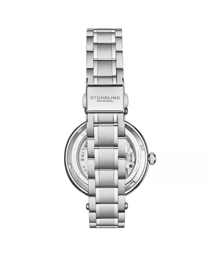 Женский автоматический корпус из серебряного сплава, скелетонизированный циферблат, серебряный браслет из нержавеющей стали с звеньями, безель с кристаллами и шипами Stuhrling
Женский автоматический корпус из серебряного сплава, скелетонизированный циферблат, серебряный браслет из нержавеющей стали с звеньями, безель с кристаллами и шипами Stuhrling