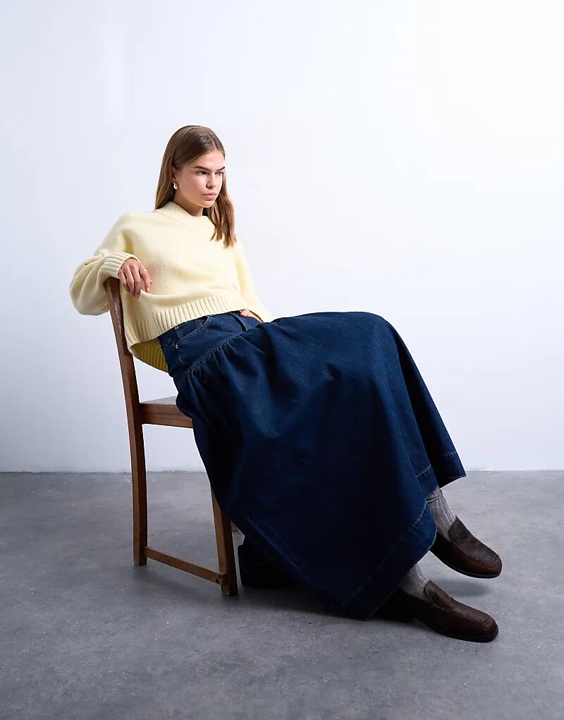 Юбка миди из денима Topshop с присборенной кокеткой насыщенного синего цвета
Юбка миди из денима Topshop с присборенной кокеткой насыщенного синего цвета