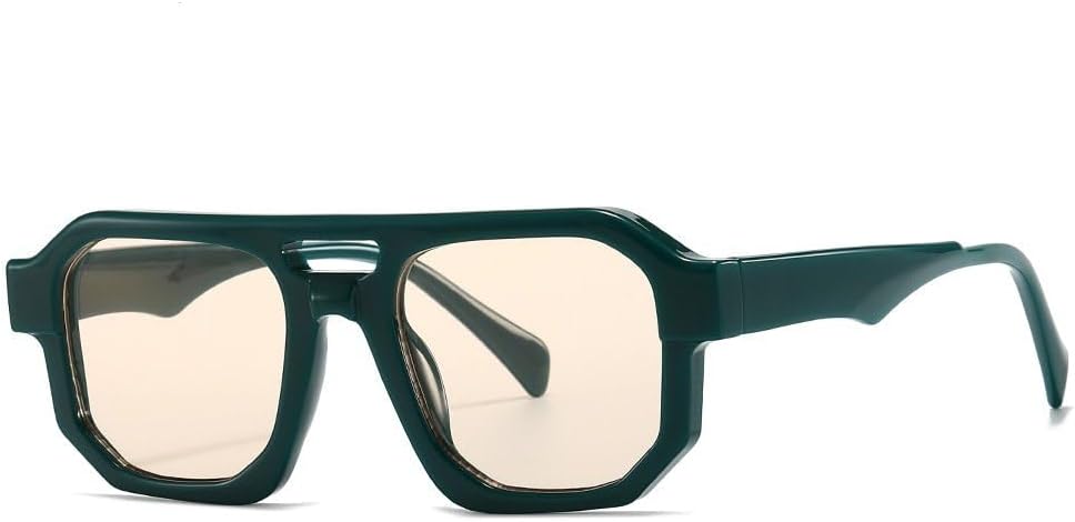 Ретро солнцезащитные очки для женщин и мужчин в винтажном стиле с двойной перемычкой, прозрачными линзами, модные солнцезащитные очки с защитой от УФ-излучения UV400 TKKTLLT, Green Tea
Ретро солнцезащитные очки для женщин и мужчин в винтажном стиле с двойной перемычкой, прозрачными линзами, модные солнцезащитные очки с защитой от УФ-излучения UV400 TKKTLLT, Green Tea