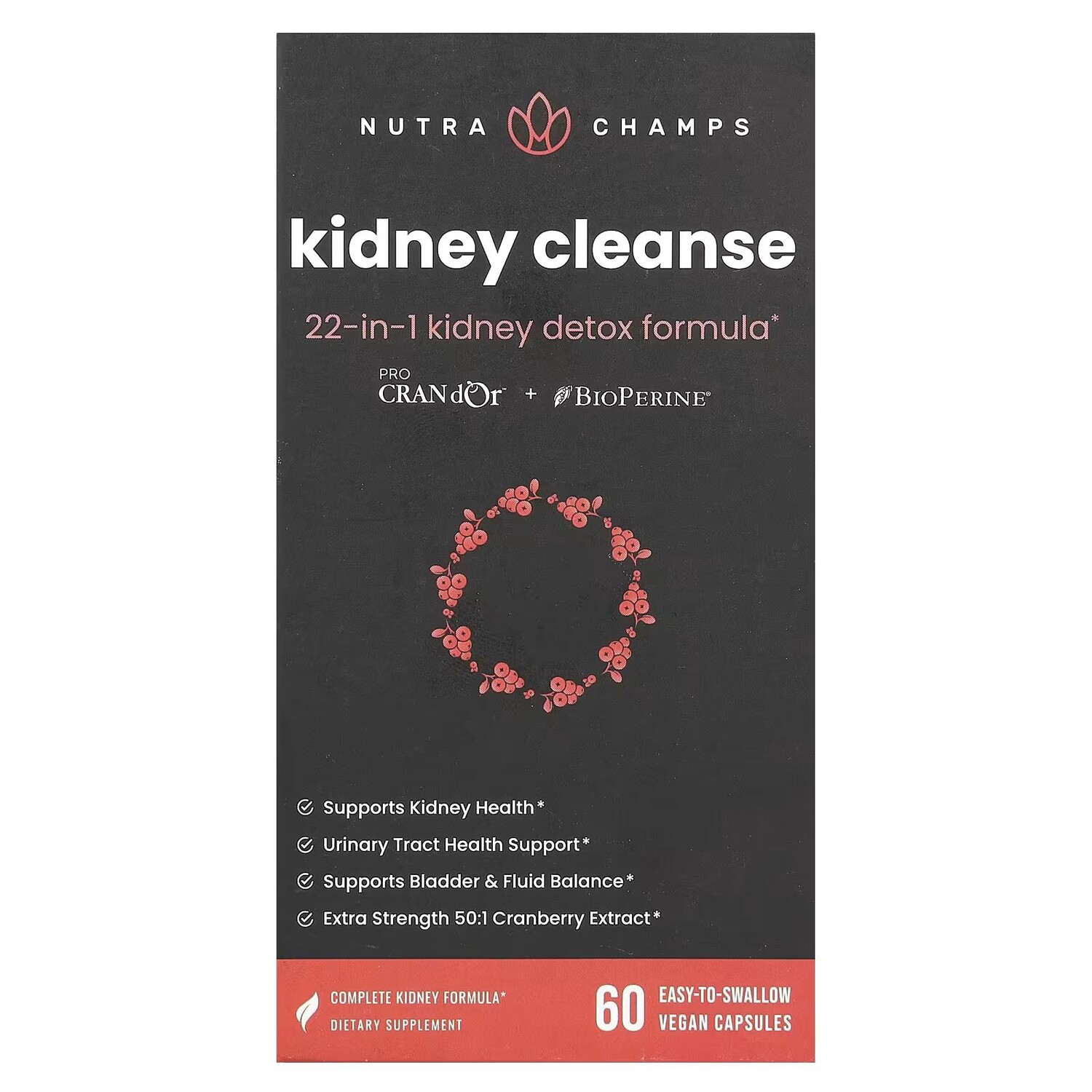 Очищение почек, 60 веганских капсул, которые легко глотать Nutrachamps
Очищение почек, 60 веганских капсул, которые легко глотать Nutrachamps