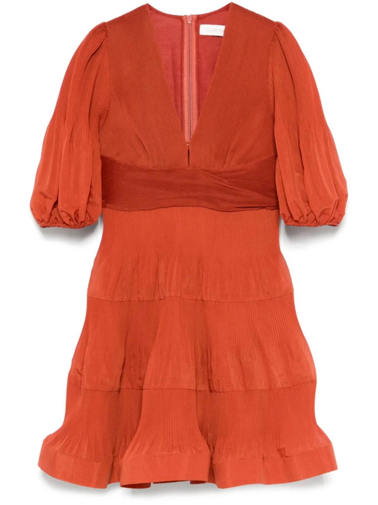 ZIMMERMANN платье мини со складками, красный 
ZIMMERMANN платье мини со складками, красный