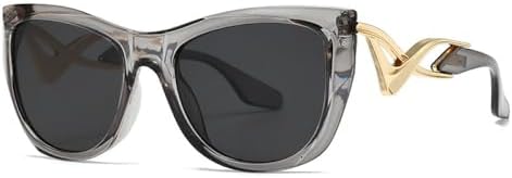 Солнцезащитные очки в стиле панк «кошачий глаз» для женщин и мужчин, винтажные популярные солнцезащитные очки в крупной оправе с металлическими дужками MTZJH, Gray Black
Солнцезащитные очки в стиле панк «кошачий глаз» для женщин и мужчин, винтажные популярные солнцезащитные очки в крупной оправе с металлическими дужками MTZJH, Gray Black