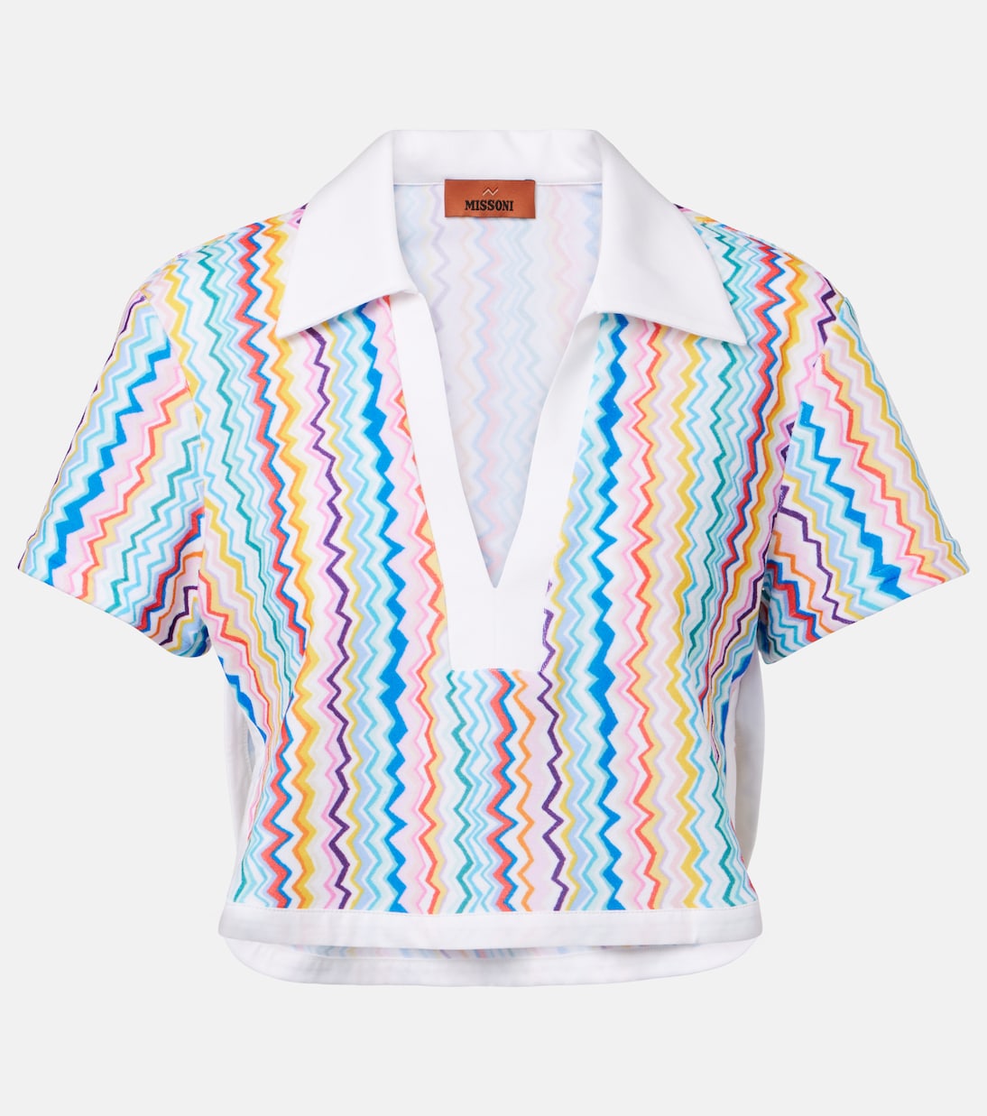 Кроп-топ из махровой ткани с зигзагообразным принтом Missoni, Multicolor Zig Zag
Кроп-топ из махровой ткани с зигзагообразным принтом Missoni, Multicolor Zig Zag