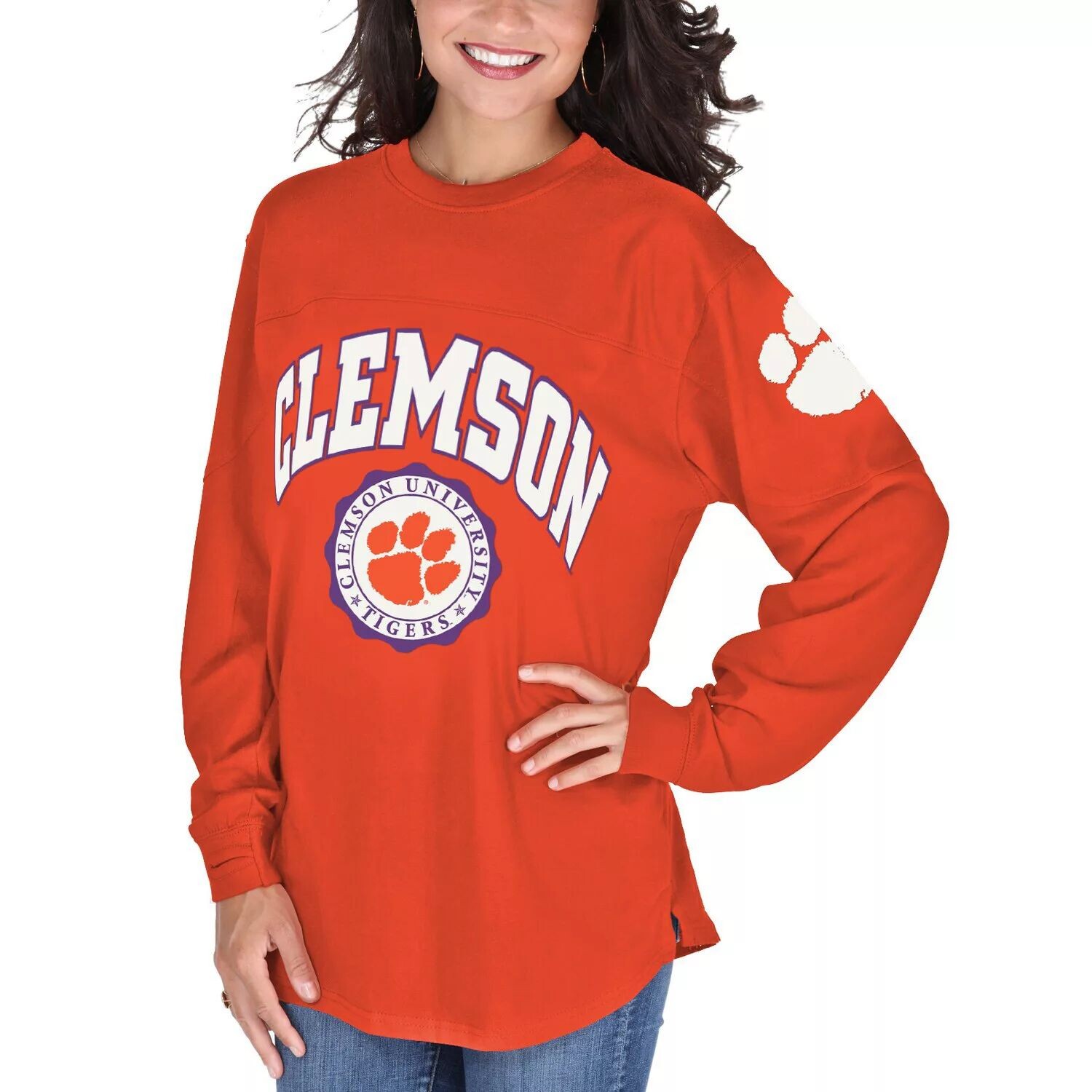 Женская оранжевая футболка с длинным рукавом Clemson Tigers Edith, Оранжевый, Женская оранжевая футболка с длинным рукавом Clemson Tigers Edith
Женская оранжевая футболка с длинным рукавом Clemson Tigers Edith, Оранжевый, Женская оранжевая футболка с длинным рукавом Clemson Tigers Edith