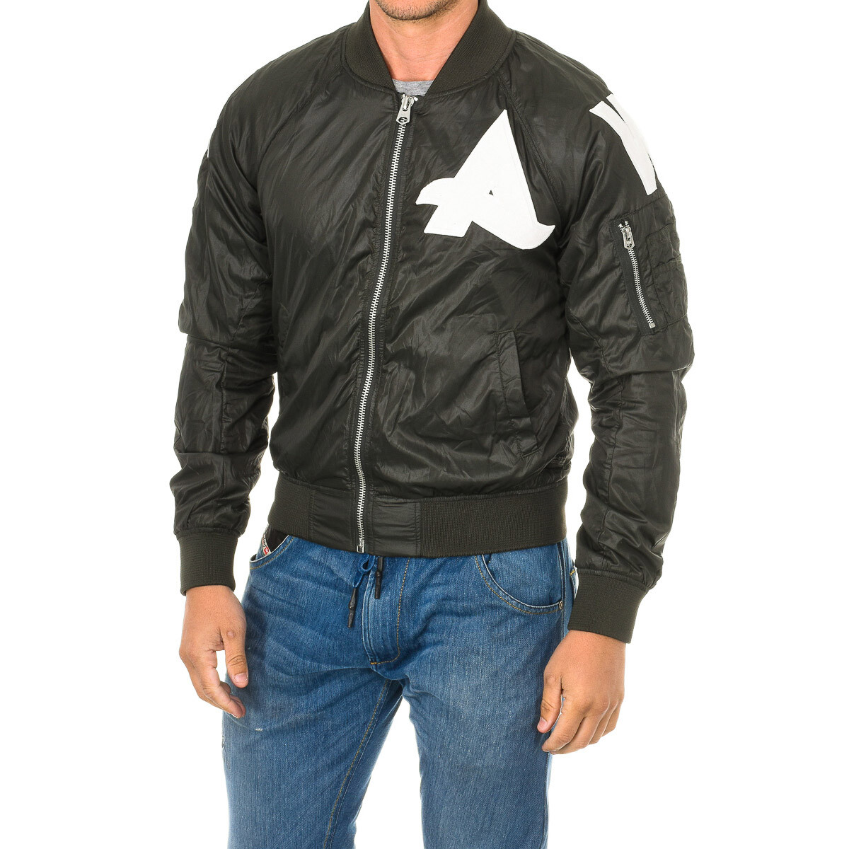 Бомбер на сетчатой подкладке d01610 G-Star, зеленый 
Бомбер на сетчатой подкладке d01610 G-Star, зеленый