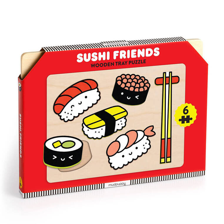 Деревянный пазл Mudpuppy First 3D Sushi 6 деталей 1+ 
Деревянный пазл Mudpuppy First 3D Sushi 6 деталей 1+