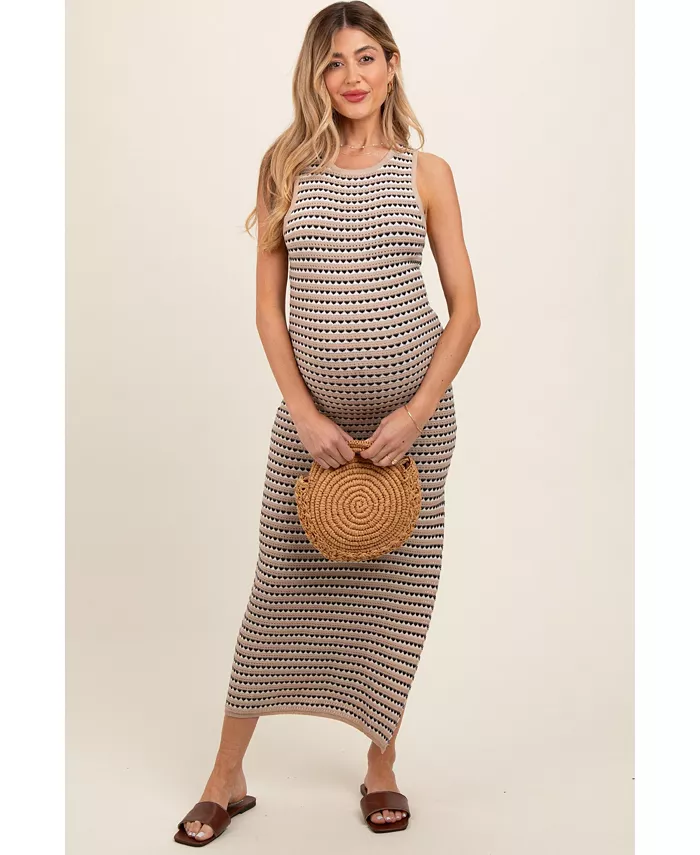 Платье макси в бежевую полоску без рукавов для беременных Pinkblush, белый
Платье макси в бежевую полоску без рукавов для беременных Pinkblush, белый