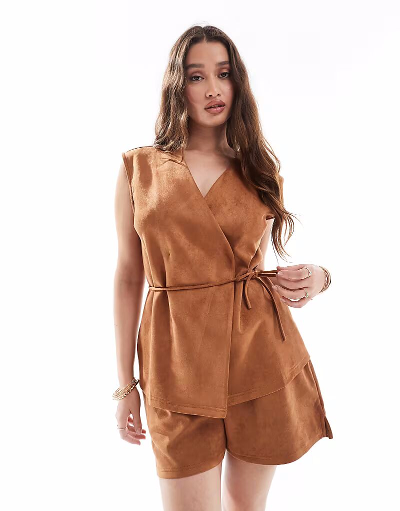 Жилет из искусственной замши с завязкой на талии, бежевый, верблюжий Object
Жилет из искусственной замши с завязкой на талии, бежевый, верблюжий Object