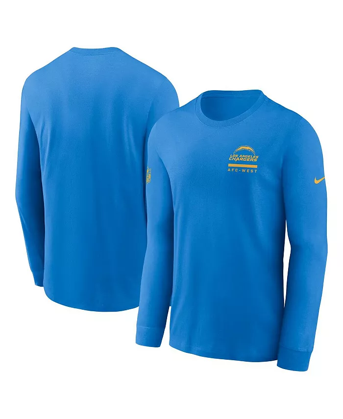 Мужская футболка с длинным рукавом Los Angeles Chargers в пудрово-голубом цвете для игры на боковой линии Nike
Мужская футболка с длинным рукавом Los Angeles Chargers в пудрово-голубом цвете для игры на боковой линии Nike